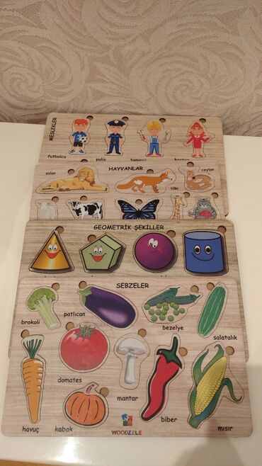 Oyuncaqlar: Taxta puzzle, öyrədici oyuncaq.Yenidiler,sondakilarda 1-2 si — 3