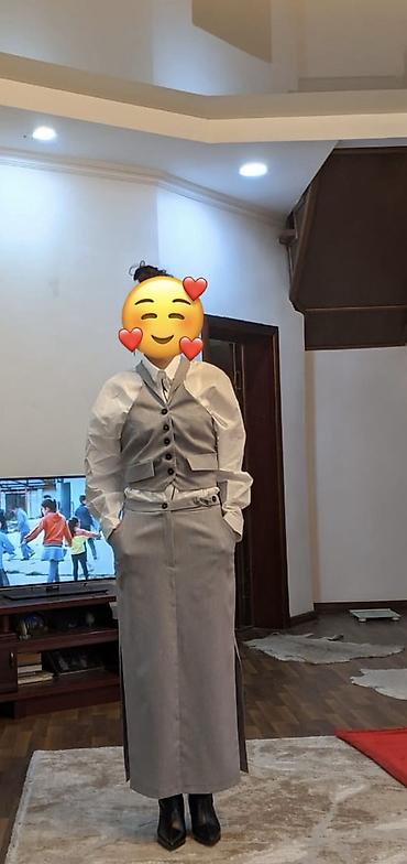 двойка мурской: Костюм с юбкой, Модель юбки: Прямая, Миди, Турция, M — 1