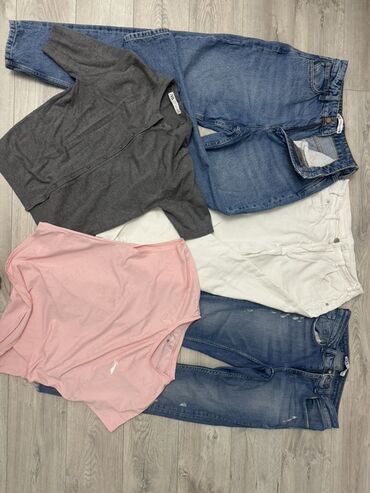 женские джинсы для полных: Джинсы( ZARA) 28 размер, кардиган(ZARA) и футболку(Lining) размера М