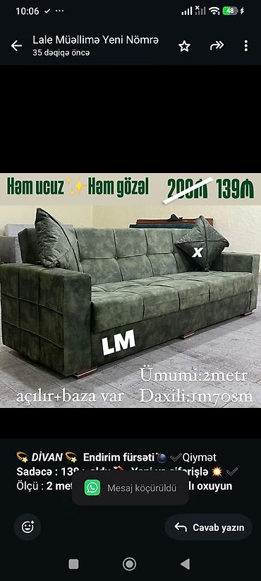 baliş: 💫 _*DİVAN*_ 💫 *Endirim fürsəti💣* ✔️Qiymət *Sadəcə : 139₼ oldu* 💃 — 1