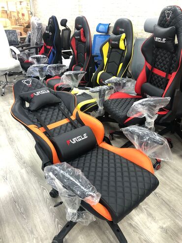 Ofis və oyun kresloları: Yeni, Təkərli, Qolları tənzimlənir, Parça — 5