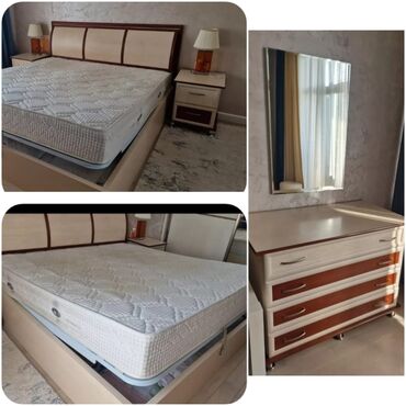 белая мебель в спальне: Endirim ‼️‼️Bazali Yataq desti .(dolabi yoxdur)490₼ satilir .Tek