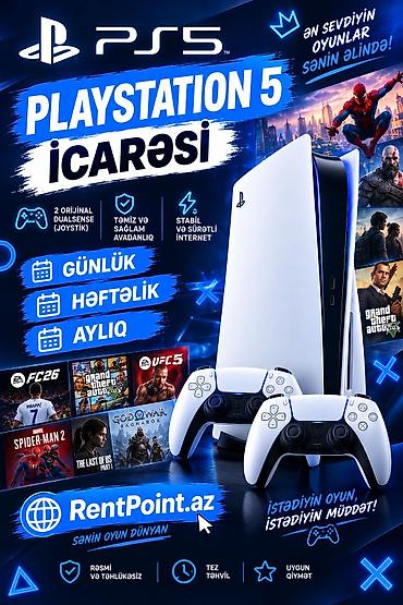 PlayStasion 5 Slim "günlük həftəlik və aylıq" İcarəsi 📦 Qiymətə