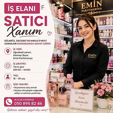 evlere paketleme işi: Satış məsləhətçisi tələb olunur, Yalnız qadınlar üçün, 18-29 yaş, Təcrübəsiz, Aylıq ödəniş — 1