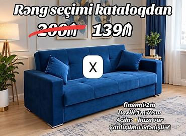 Açılan mexanizmli divan – kataloqdan rəng seçimi • Ümumi ölçü: 2 m lalafo.az -da Açılan mexanizmli divan – kataloqdan rəng seçimi • Ümumi ölçü: 2 m