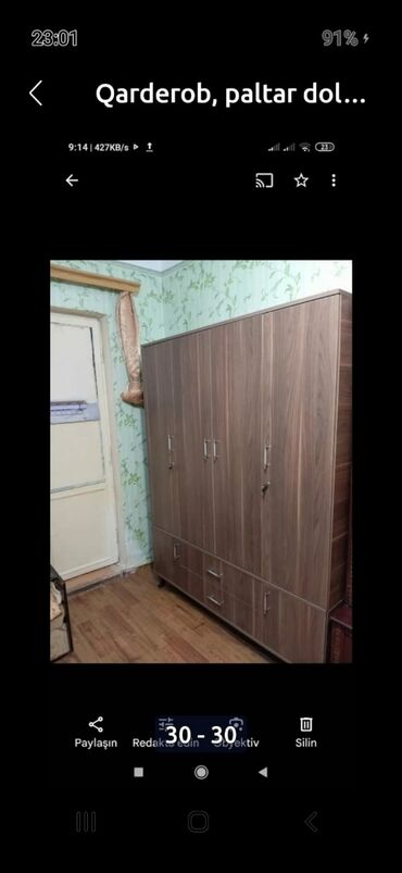 Dolablar: Yeni, Açılan, 4 qapılı Düz dolab, Qarderob, paltar dolabı, Azərbaycan — 4