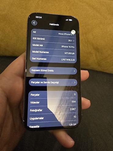 Apple iPhone: IPhone 15 Pro, 128 GB, Gümüşü, Face ID — 2