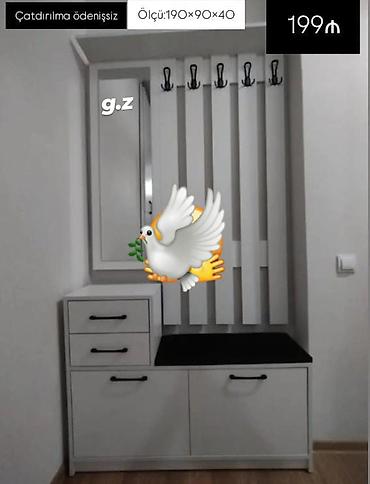 Dəhliz dolabları: Yeni, 2 qapılı, Güzgülü, Ağ, Açılan, Düz dolab — 1