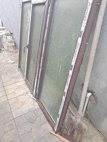 Qapılar və aksessuarlar: Plastik/profil şüşəli sürüşdürmə sistemli qapı-pəncərə dəsti 55 manat — 2