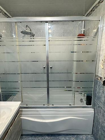 hamam kabini: Şüşə sürgülü duş kabinli vanna komplekti - Ölçü: standart vanna — 1