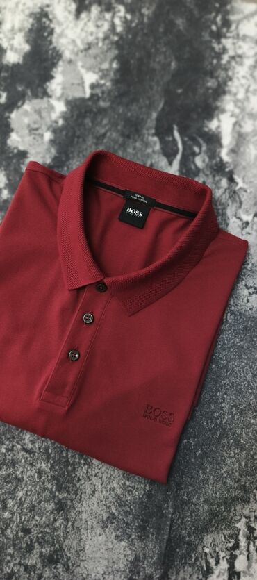 Рубашки: Мужское поло, Hugo Boss, XL (EU 42), цвет - Красный