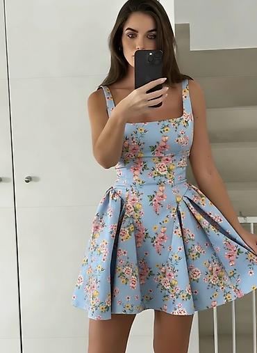 exit haljine: 🍒Mini haljine sa širokom suknjom i cvetnim/voćnim printom
✅2800 din — 6