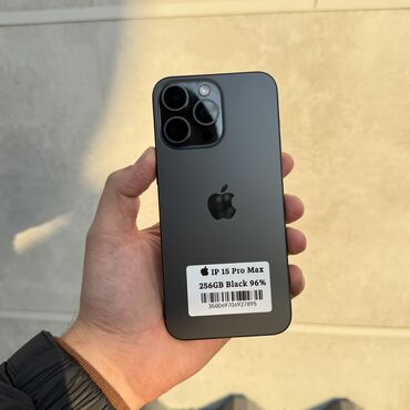 бу телефоны айфон 5: IPhone 15 Pro Max, Колдонулган, 256 ГБ, Black Titanium, 96 %