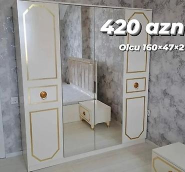 Paltar dolabları, qarderoblar: Yeni, 3 qapılı, Güzgülü, Ağ, Digər material, Açılan, Düz dolab — 25