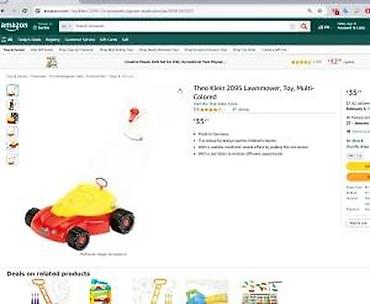 Dečije radionice i alati: Dečija igračka – kosačica za travu - Realističan dizajn sa ručkom za — 12