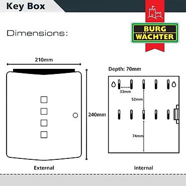 forma ideale barski set: Burg Wächter Key Box Quad – zidna kutija za ključeve - Moderan front — 9