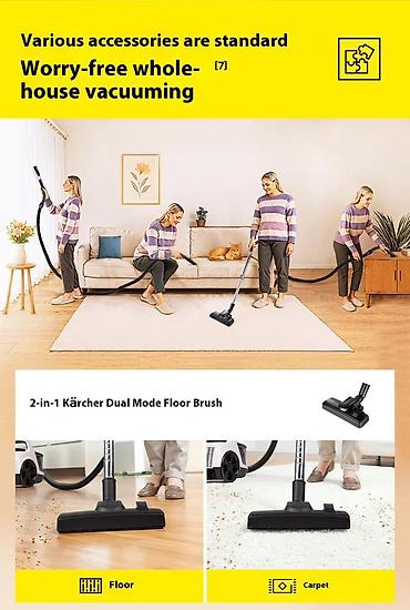Пылесосы: Пылесос, Karcher, Стандартный, Влажная, Паровая, Смешанная, Контейнер, Мешок, Фильтр для воды — 22