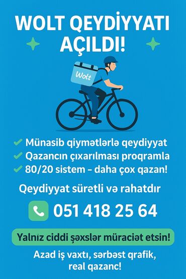 Gözəllik Salonları: Moto-kuryer tələb olunur, Gündəlik ödəniş, Təcrübəsiz