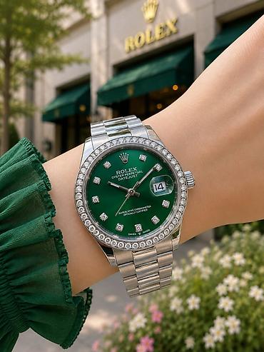 rəsmi 15: Rolex Oyster Perpetual Datejust – yaşıl siferblatlı, brilyant saat — 2