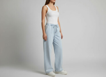 jeansy wide leg: Jeansy damskie, rozmiar M