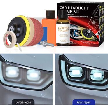 Alati za automobile: Nov komplet za poliranje farova. Komplet sadrži: 1) disk za šmirglanje — 3