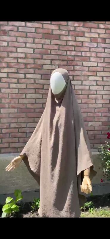 одежда для мусульманок: Длинный химар Из ткани Манго Сзади 150см, спереди 120 Сзади не тянет