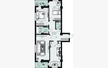 квартира новостройки: 3 комнаты, 94 м², Элитка, 5 этаж, ПСО (под самоотделку)