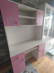 yazılı canavar sekilleri: Для девочки, Б/у, С выдвижными ящиками, Письменный стол, Без стульев