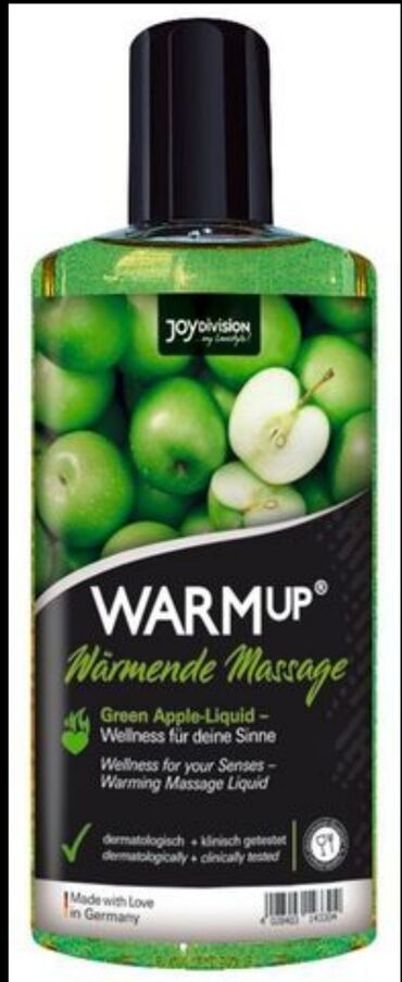 952 объявлений | lalafo.tj: Массажное разогревающее масло WARMup Green Apple с ароматом яблока -