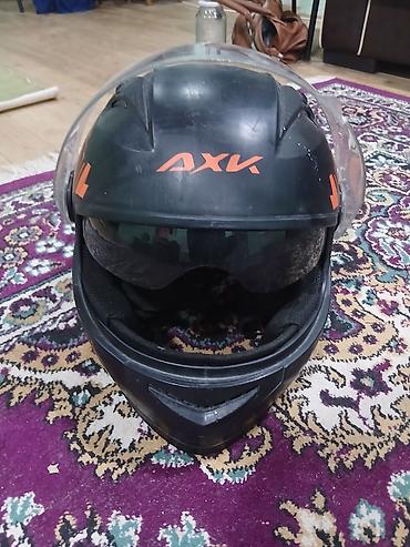 Moto geyim: AXX moto dəbilqə - Tam üzlü (full-face) dizayn - Qatlanan şəffaf ön — 1
