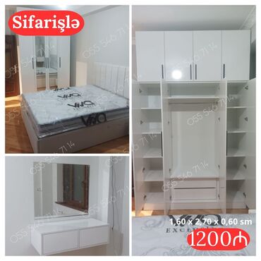 стол трюмо: İkinəfərlik çarpayı, Dolab, Termo, Yeni