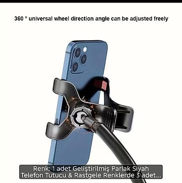 Telefon üçün tripodlar: Multifunksional universal şlanq tipli telefon tutucu – 360° dönən — 4