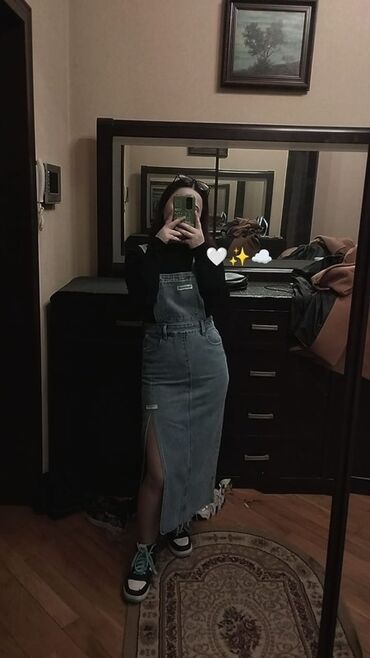 джинсовые юбки больших размеров: Denim kombinezon ətək