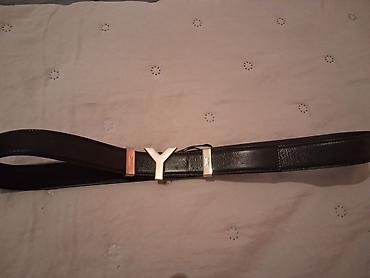 qayiş: Yves Saint Laurent kişi kəməri - Model: “Y” loqolu qızılı rəngli — 3