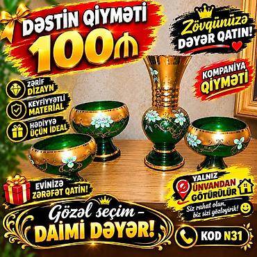 xrustal konfet qabı: Vaza dəsti, Bogem şüşəsi — 1