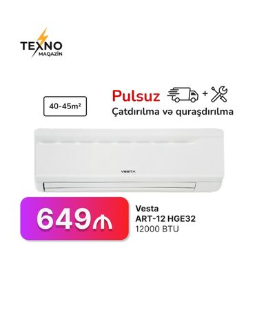 Kondisionerlər: Kondisioner Vestfrost, 40-45 kv. m, Split sistem, Kredit yoxdur, Pulsuz quraşdırılma