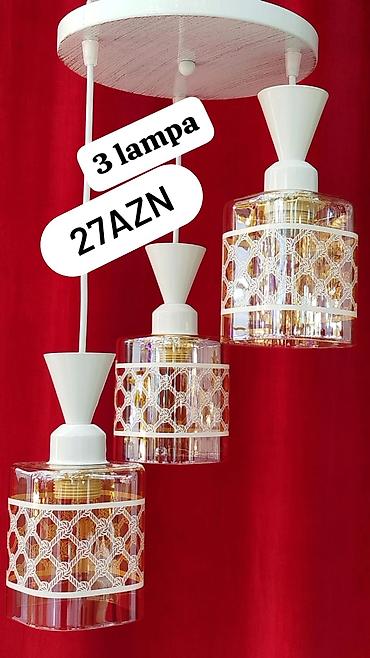 lüstura: Çılçıraq, 3 lampa, Şüşə — 3