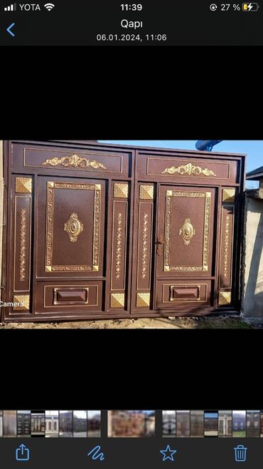 Həyət darvazaları: Dəmir darvazalar, ikilik list,17 profillə yığılan keyfiyyətli nağd və — 11