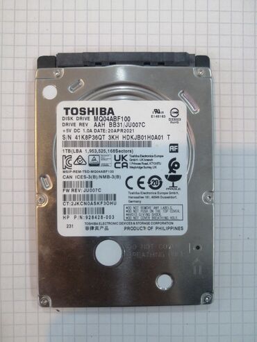 подержанный айфон 7: Внутренний Жёсткий диск (HDD) Toshiba, 1 ТБ, 5400 RPM, 2.5", Б/у