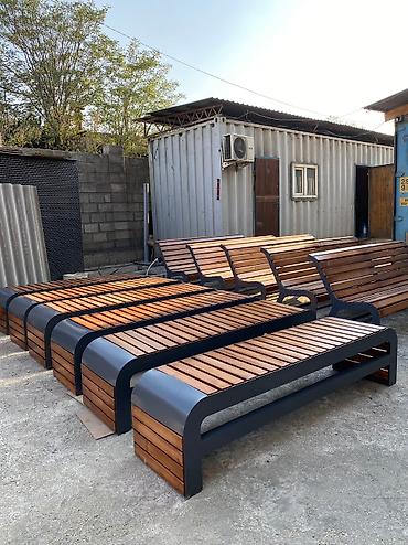 Скамейки: Скамейка Металл, Со спинкой — 42