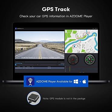 videoregistrator bakida: AzDome PG17 4K GPS+Arxa kamera+64GB SD kart(AzDome məxsus) Bağlı — 6