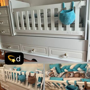 Beşiklər: Oğlan və qız üçün, İşlənmiş, Dördbucaq, Beşik, Dəst ilə, Matras ilə, Yellənmə mexanizm ilə — 1