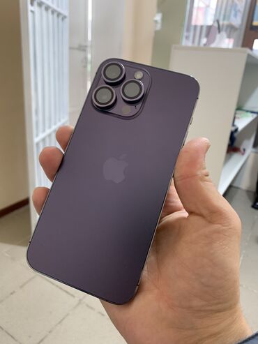 Apple iPhone: IPhone 14 Pro Max, Б/у, 256 ГБ, Deep Purple, Защитное стекло, 90 % — 1