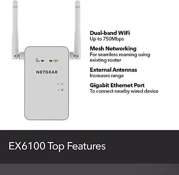 Modemi, ruteri i mrežni uređaji: NETGEAR WiFi Range Extender (pojačivač signala), model EX6100 - — 12