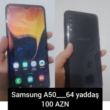 Samsung: Samsung Galaxy A50, 64 GB, rəng - Qara, Barmaq izi, İki sim kartlı