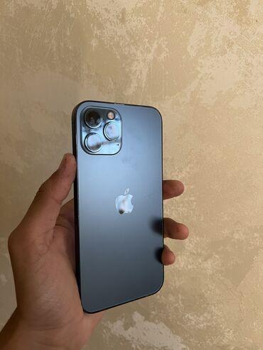 телефон ай: IPhone 12 Pro Max, Колдонулган, 512 ГБ, Pacific Blue, Кабель, 100 %