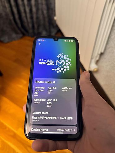 Redmi: Redmi Note 8, 64 GB, rəng - Qara, Barmaq izi — 3