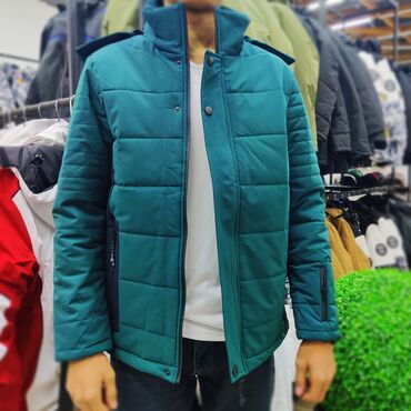 зимние мужские куртки: Куртка цвет - Зеленый