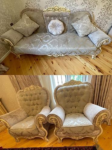 Digər mebel: AulaDivan+kreslo satılır 430 azn.Heç bir problemi yoxdu.Ünvan — 1