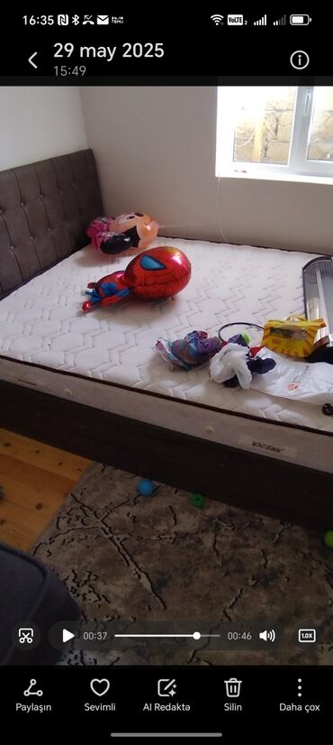 кровать двуспальная с матрасом: İkinəfərlik çarpayı, Bazasız, Matras ilə, Siyirməsiz
